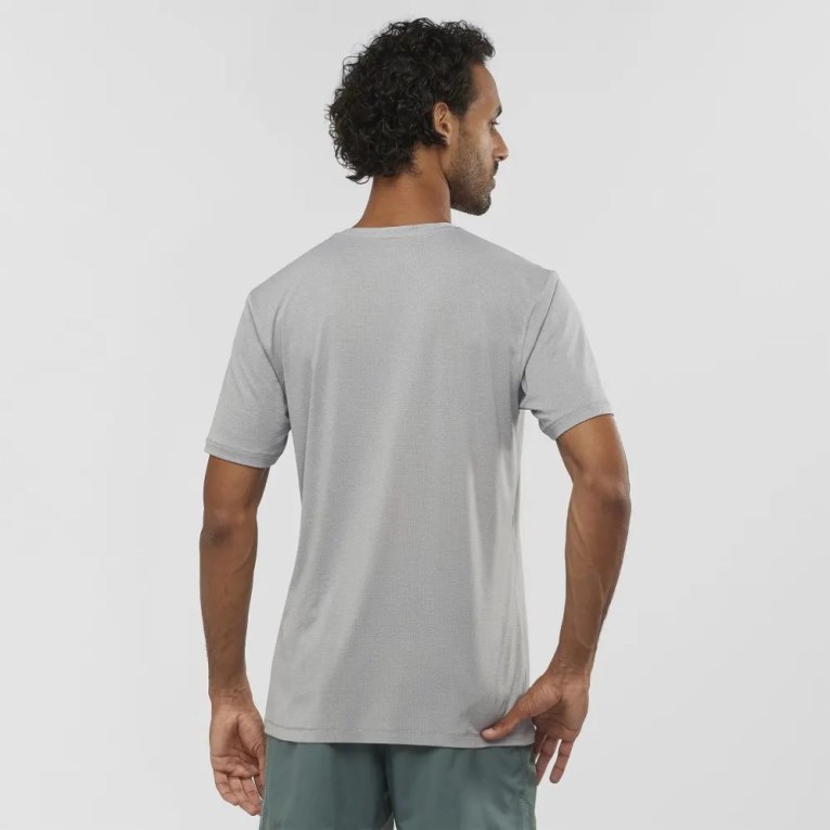 Light Grey Salomon Agile Training Short Sleeve Men's T-Shirts | PH 53471N